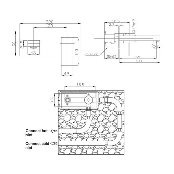 Вградена батерия за мивка в лъскаво-сребрист цвят (1 изход) Latus – Sapho-image-3