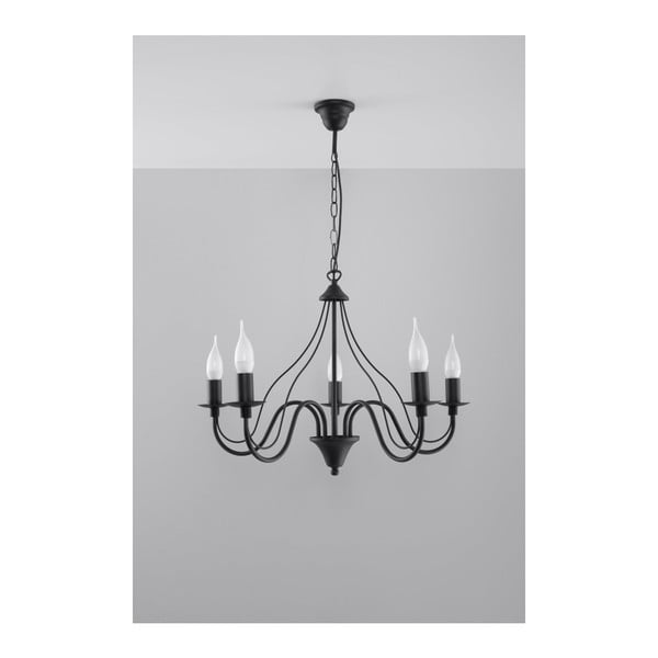 Черна висяща лампа 5 Fiorano - Sollux-image-4