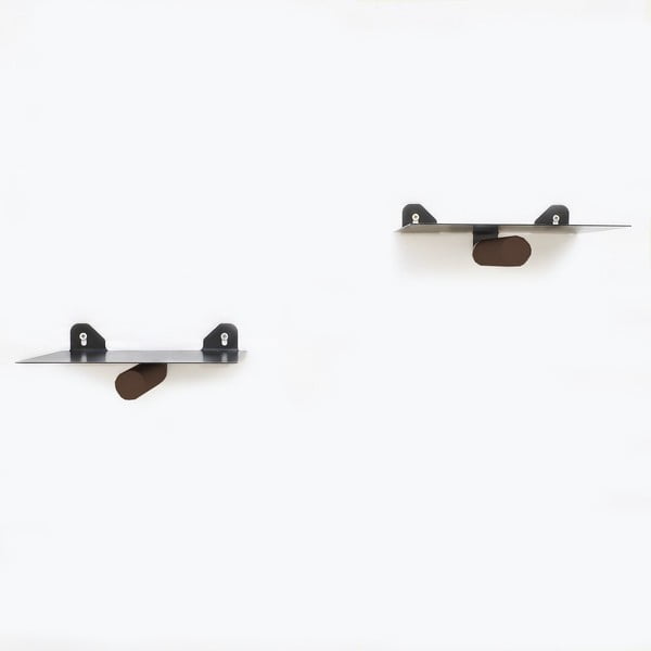 Черни метални рафтове в комплект от 2 бр. 21 см Пръчка - Kalune Design-image-1