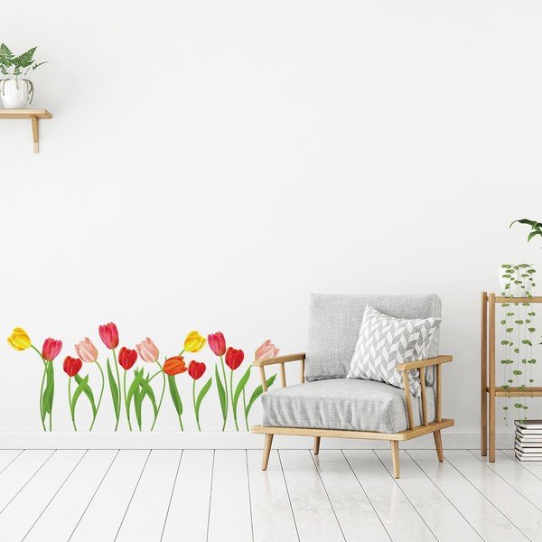 Комплект стикери за стена Wild Tulips - Ambiance-image-1