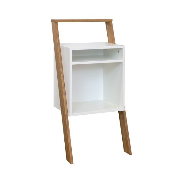 Бяла етажерка за книги в дъбов декор 47x96 cm Memo - Tenzo-image-1