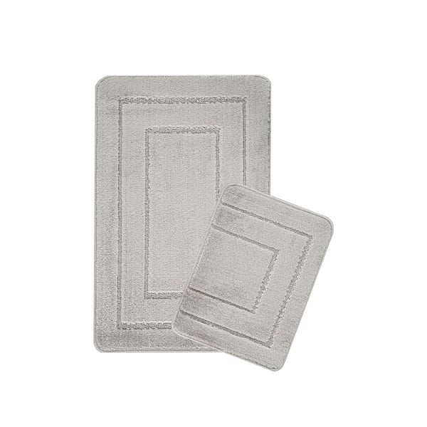 Светлосиви килими за баня в комплект от 2 бр. 50x80 cm Cerceve – Foutastic