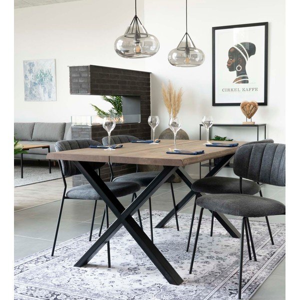 Маса за хранене с плот от масивен дъб Smoked, 140 x 95 cm Toulon - House Nordic-image-1