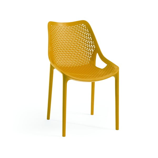 Жълт пластмасов градински стол Bilros - Rojaplast