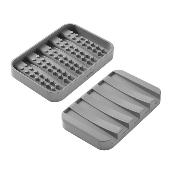 Сива пластмасова сапунерка Gravity – Metaltex