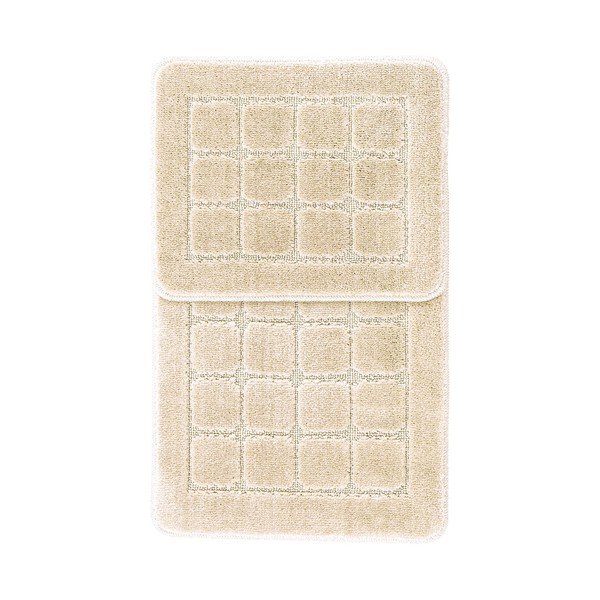 Кремави килими за баня в комплект 2 бр. 50x80 cm Kareli – Foutastic-image-2