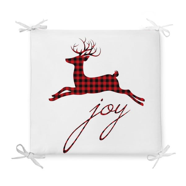 Коледна възглавница за сядане с памучна смес Joy, 42 x 42 cm - Minimalist Cushion Covers