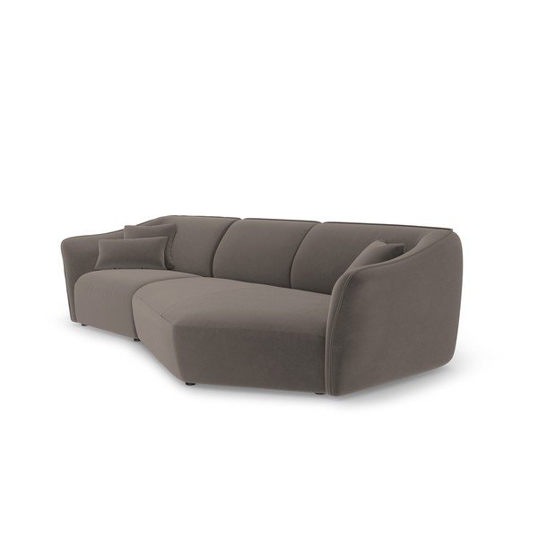 Кафяв кадифен ъглов диван Tokyo – Cosmopolitan Design-image-3