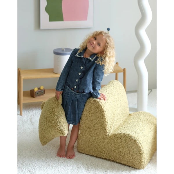 Зелена детска възглавница за диван от букле Bear – Wigiwama-image-2