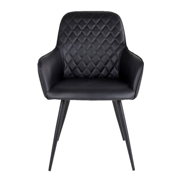 Черни тапицирани трапезни столове в комплект с подлакътници 2 бр. Harbo – House Nordic-image-2