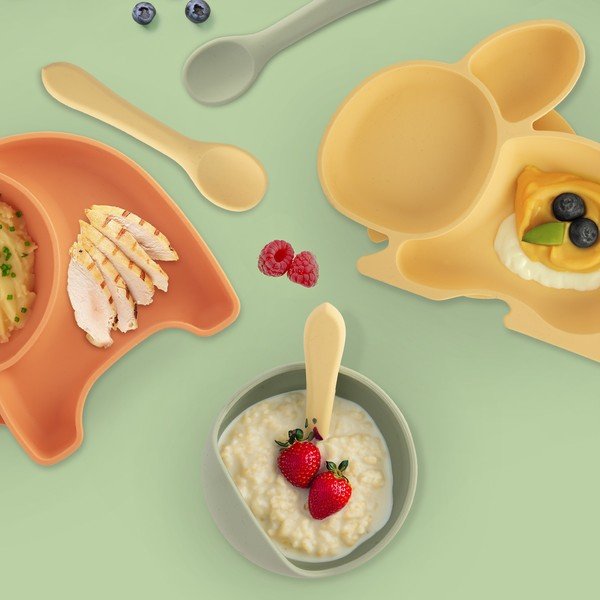 Жълта детска лъжичка от силикон – Orion-image-1