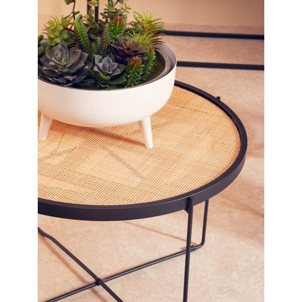 Ратанова кръгла масичка за кафе в естествен цвят ø 60 cm Depok – Premier Housewares-image-1