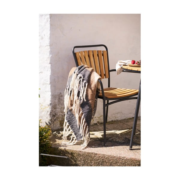 Кафяво одеяло със смес от вълна 130x170 cm Carmel – House Nordic-image-1