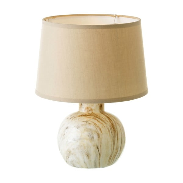 Бежова керамична настолна лампа с текстилен абажур (височина 26,5 cm) - Casa Selección