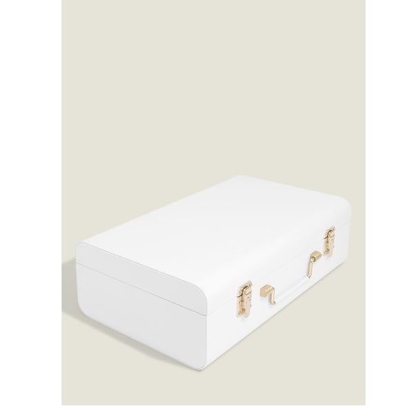 Бяла декоративна кутия за съхранение от изкуствена кожа 50x30x15 cm – Stackers-image-2