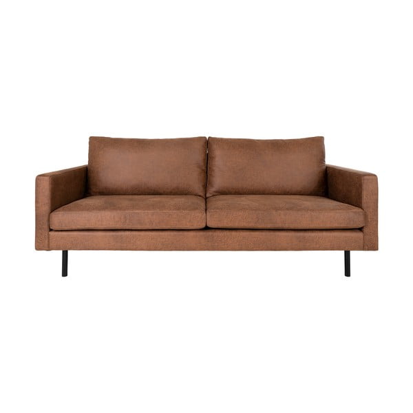 Кафяв диван от изкуствена кожа 196 cm Malaga - House Nordic