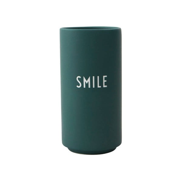 Тъмнозелена порцеланова ваза Smile, височина 11 cm Favourite - Design Letters
