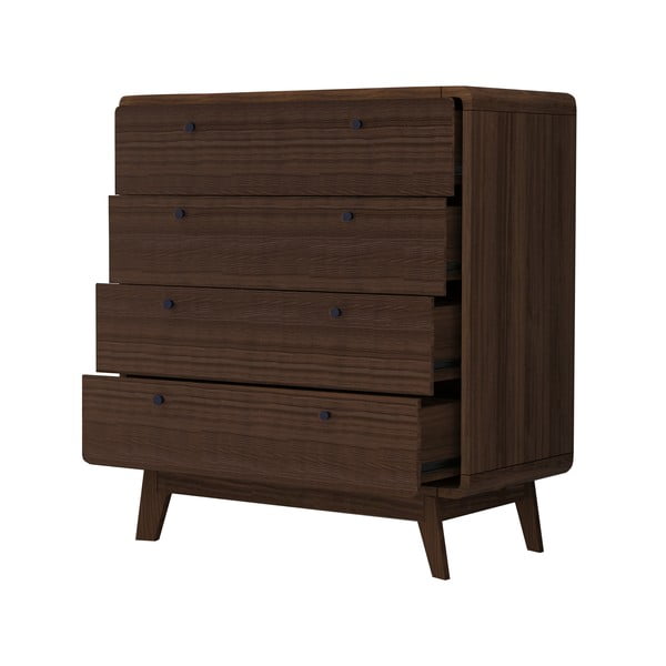 Тъмнокафяв висок скрин от декор от орех 80x88 cm Caitlin – Støraa-image-2