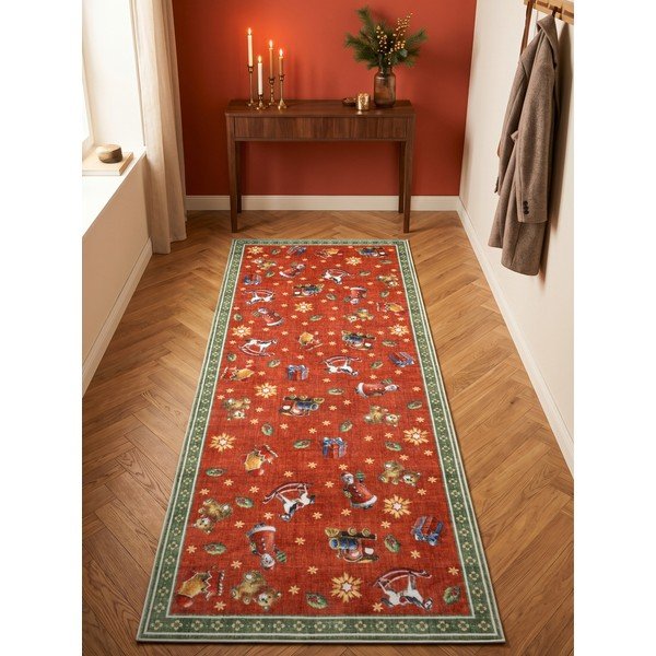 Червена/зелена пътека с коледен мотив 80x200 cm Toy's Delight Nostalgic Noel Red Green – Villeroy&Boch-image-1
