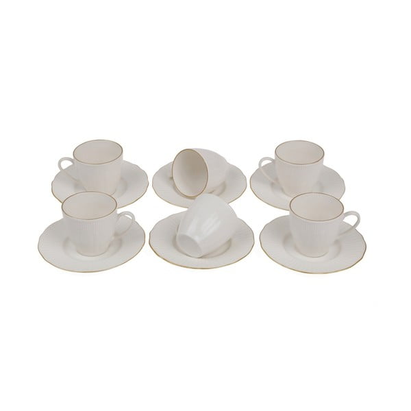 Комплект от 6 порцеланови чаши с чинийка Dominiki - Kütahya Porselen