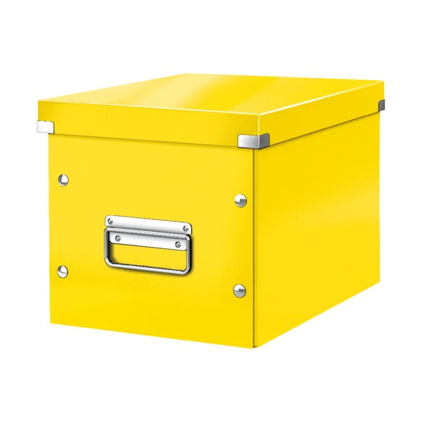 Жълта офис кутия за съхранение, дължина 26 cm Click&Store - Leitz