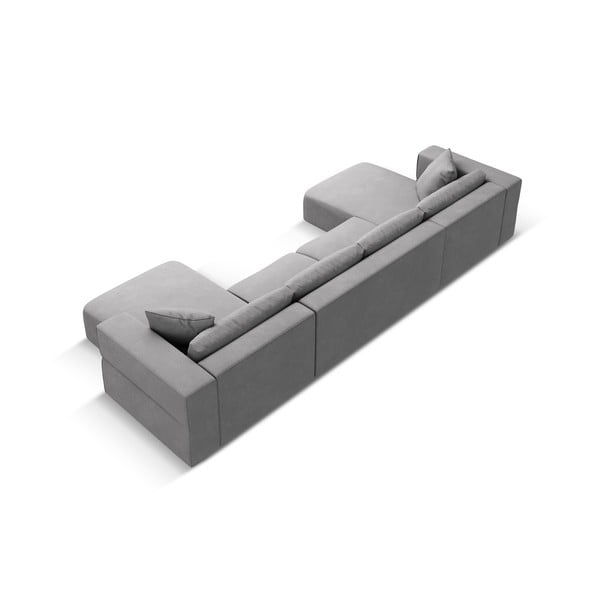 Светлосив ъглов U-образен диван Esther – Milo Casa-image-3