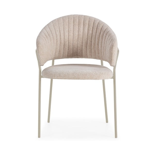 Бежови тапицирани трапезни столове в комплект с подлакътници 2 бр. Leticia – Marckeric-image-2