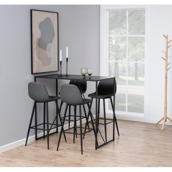 Светлосив бар стол с метална основа Wilma - Actona-image-1