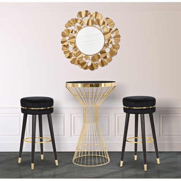Черен/в златист цвят тапициран бар стол (височина на седалката 74 cm) Paris – Mauro Ferretti-image-1