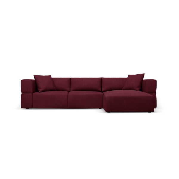 Ъглов диван в цвят бордо, десен ъгъл Esther – Milo Casa