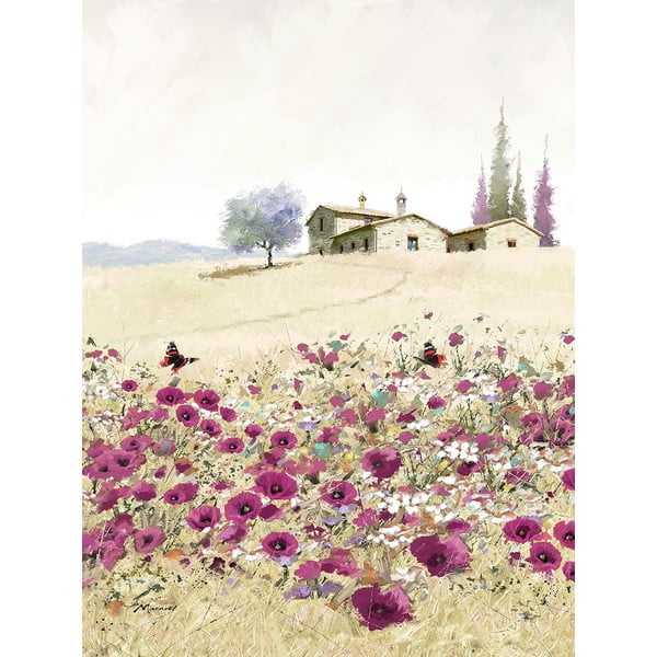 Живопис върху платно , 50 x 70 cm Violet Poppies - Styler
