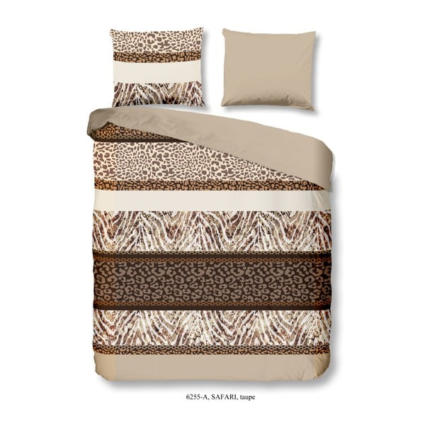 Кафяво памучно спално бельо за двойно легло Safari, 200 x 240 cm - Good Morning
