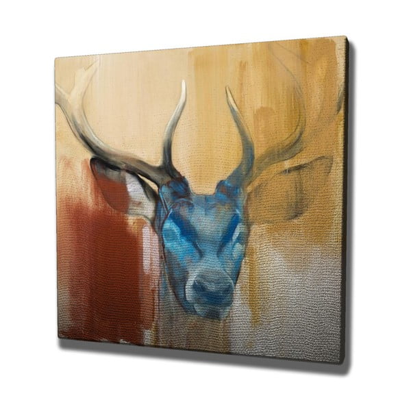 Картина на платно Цветни елени, 45 x 45 cm - Wallity
