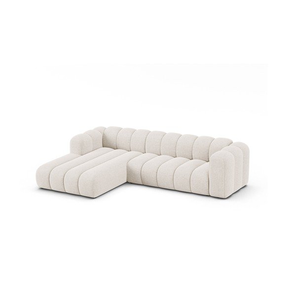 Кремав шенилов ъглов диван (ляв ъгъл) Lupine – Micadoni -image-1