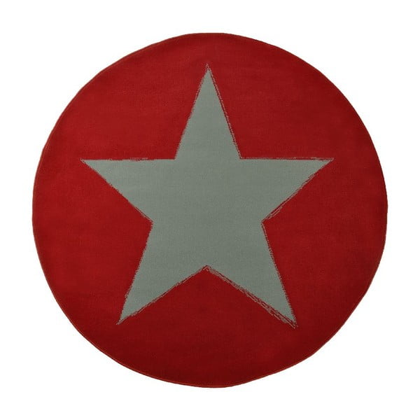 Dětský červený koberec Hanse Home Star, ⌀ 140 cm