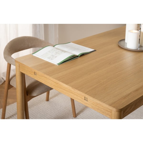 Сгъваема трапезна маса от дъб  в естествен цвят 100x200 cm Atlantic – Actona-image-4