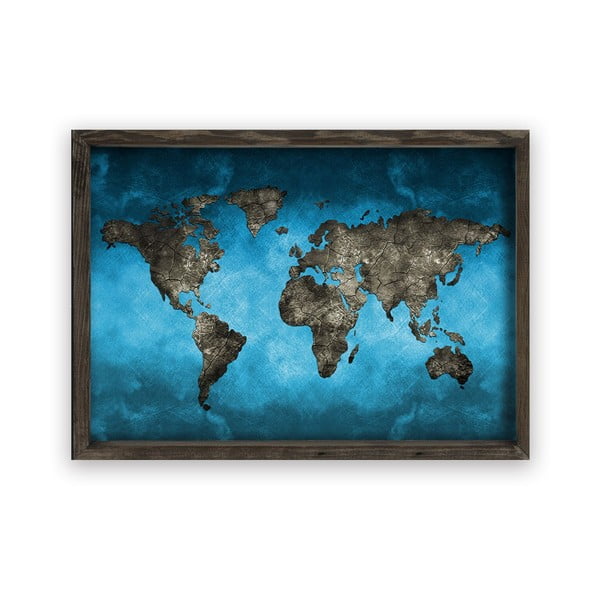 Картина в дървена рамка Нощен свят, 70 x 50 cm - Evila Originals