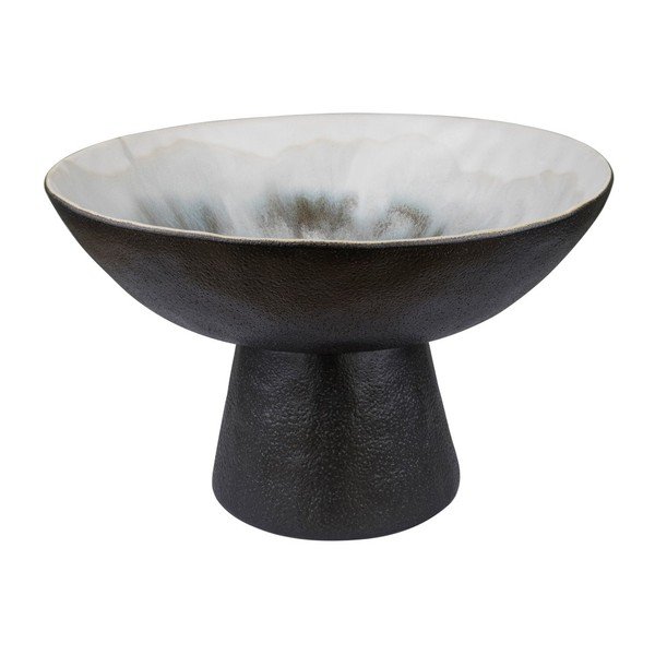 Глинена купа в цвят цлонова кост и черно ø 31,5 cm By Hand  – Mette Ditmer Denmark