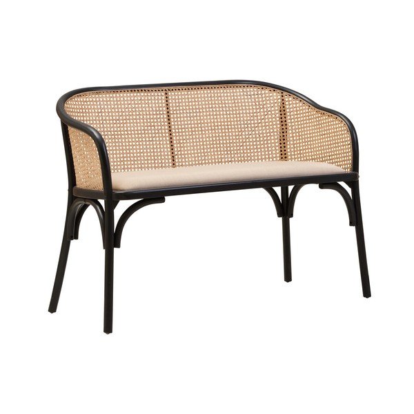 Черна/в естествен цвят подплатена пейка Cebu – Premier Housewares