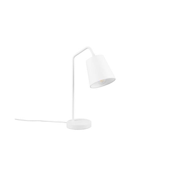 Бяла настолна лампа с текстилен абажур (височина 45 cm) Buddy - Trio