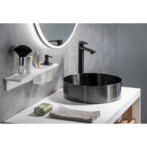 Матово-черна стояща батерия за мивка Pax – Sapho-image-4