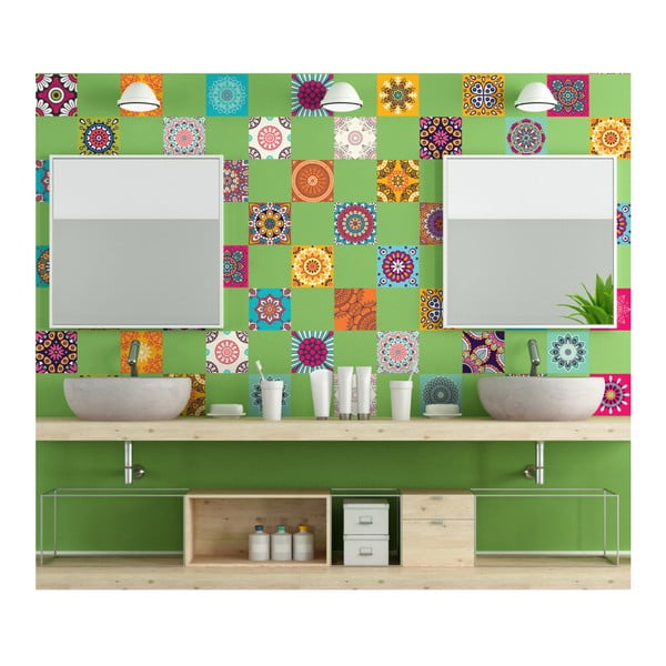 Комплект от 60 декоративни стикера за стена Поток, 15 x 15 cm - Ambiance-image-3