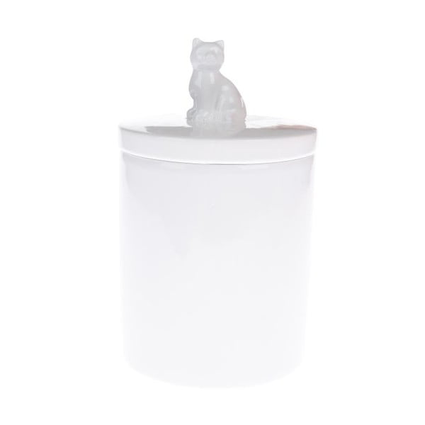 Бяла керамична кутия за храна за котки - Dakls