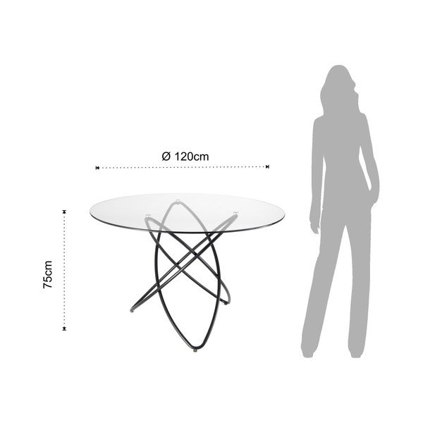 Трапезна маса с плот от закалено стъкло , ⌀ 120 cm Hula Hoop - Tomasucci-image-1