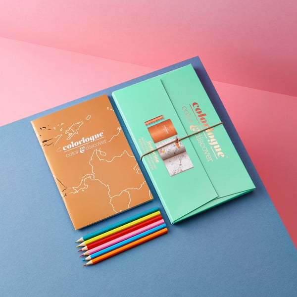 Книга за оцветяване с комплект моливи Colorlogue - Luckies of London