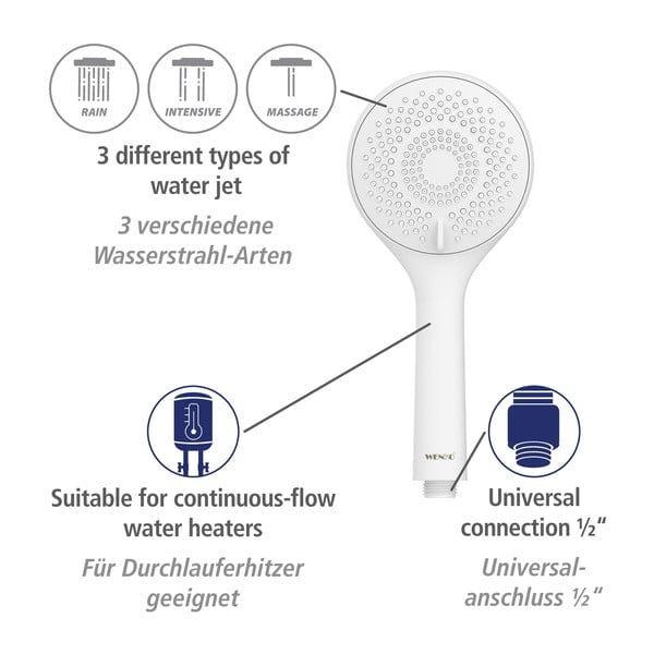 Бял душ комплект от неръждаема стомана 70 cm Watersaving – Wenko-image-3