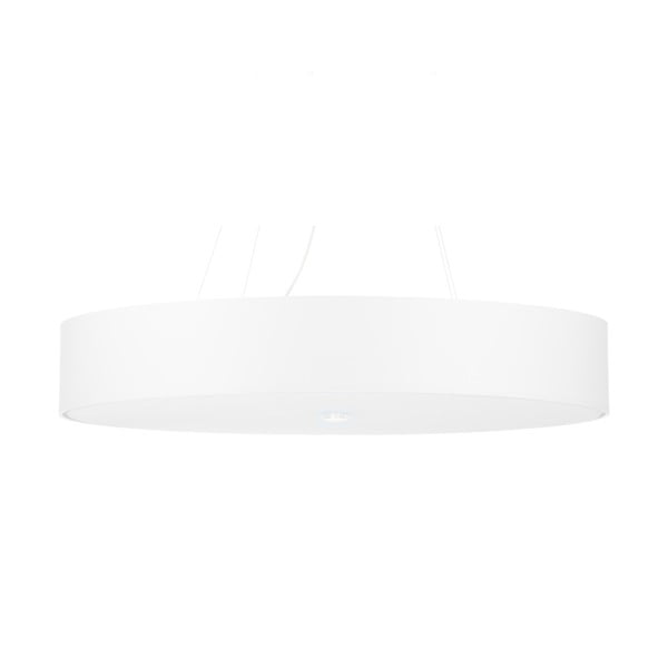 Бяло висящо осветително тяло с текстилен абажур ø 80 cm Herra – Nice Lamps