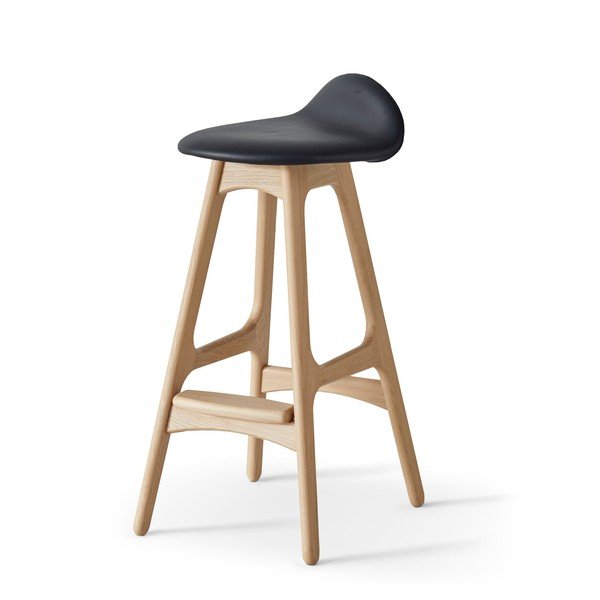 Въртящ се бар стол от естествена кожа 79 cm Buck - Hammel Furniture-image-4