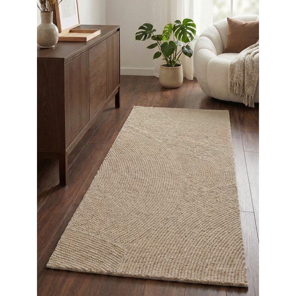 Бежова ръчно изработена вълнена пътека 80x300 cm Calmio – Hanse Home-image-1