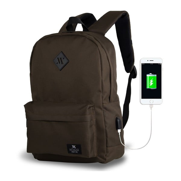 Тъмнокафява раница с USB порт My Valice SPECTA Smart Bag - Myvalice
